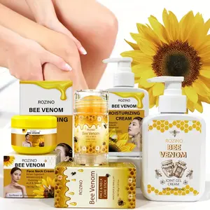 ROZINO Bee Venom Body Care Set - Moisturizing Cream, Face & Neck Care, Joint Gel Cream, Sunflower Oil & Honey Extracts, Complete Skincare Routine with Honey Benefits Cosmetic Cosmetic Moisturize Hydrating Moisturizer Moisture