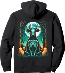 Cool Cow Skeleton Halloween Christmas Birthday Pullover Hoodie - Jesusmissa Shop 31B0DH7K786N