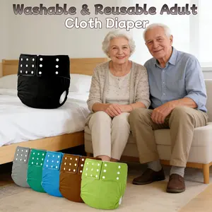 Adult Ice Silk Fabric Diaper Pants, Washable Reusable Cloth Diapers, Adjustable Waist, Multiple Colors, Breathable Comfort, High Quality Durable，Snap, wear, wash, repeat.suit for Postpartum/Mobility Issues/Elderly Care/Travel/Post-Surgery