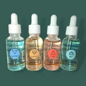 Spascentals Water Earth Air Fire Essential Skin Care Serum 4-Pk Set for Natural Hydration,Brightening and Radiance personal Care