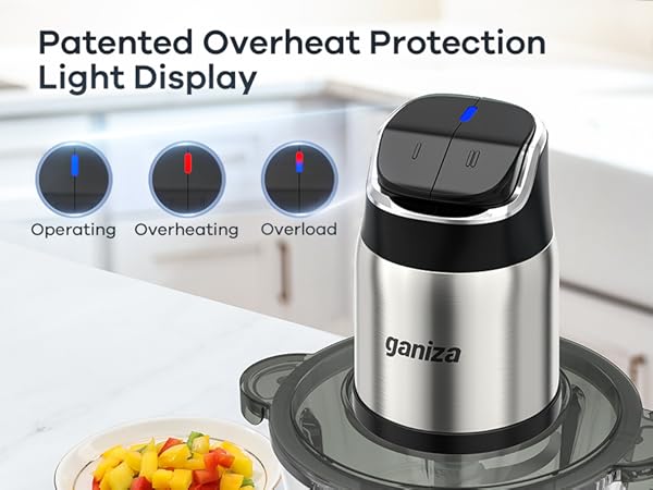 Ganiza Food Processor with 8 Cup Glass Bowls & 8 Cup Stainless Steel 2-Speed Food Chopper Meat Grinder Upgraded Button & Smart Overheat Protection Light - Includes Clean Brush 2 Sets of Blades Kitchen Vegetable Slicer Vegetable Cutter Kitchen Appliances Ganiza Food Processor with 8 Cup Glass Bowls & 8 Cup Stainless Steel 2-Speed Food Chopper Meat Grinder Upgraded Button & Smart Overheat Protection Light - Includes Clean Brush 2 Sets of Blades Kitchen Vegetable Slicer Vegetable Cutter Kitchen Appliances
