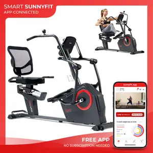 Sunny Health & Fitness Smart Power Stride Elliptical Machine, Home Gym Workout Fitness, Low-Impact Full-Body Cardio, 16 Adjustable Magnetic Resistance Levels, 17 in Stride, 13.2 lbs High-Inertia Rear Flywheel, Digital Monitor, 265 lbs Capacity