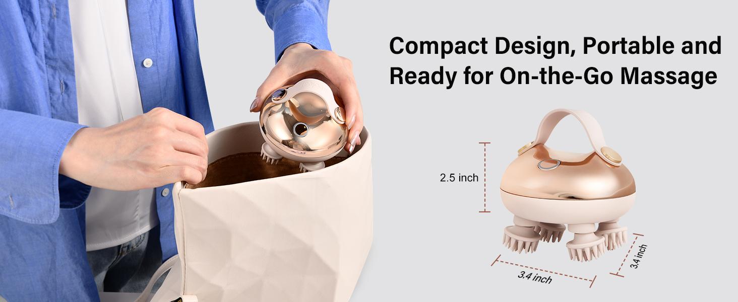 Electric Head Massager Portable Comfort Massager for Stress Relief with 8 Removable Massage Claws Waterproof Rechargeable