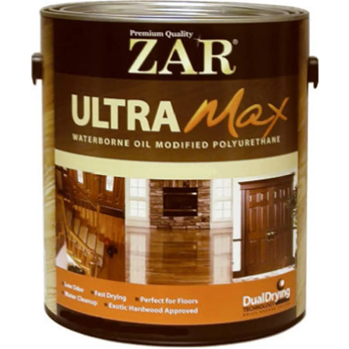 212 MAIN Zar 36013 1-gal Ultra Max Waterborne Oil-Modified Interior Polyurethane (Pack of 2) - Low Odor Dual Drying Wood Protector, Cabinet & Floor Care, Exotic Hardwood Approved, Outstanding Durability, Child Safe When Dry, Automotive Paint Care, Woodwor
