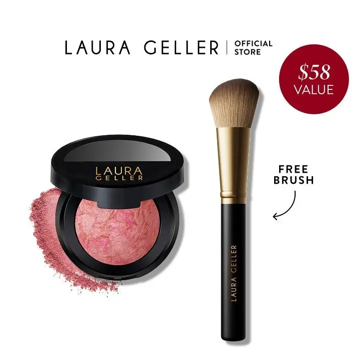 Laura Geller Best of Blush Kit (2PC) - Baked Blush-n-Brighten + FREE Angled Blush Brush