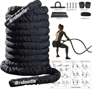 Battle Rope Combat Rope Sports Rope Fitness Rope Family Gym Heavy Rope for Exercise Training Rope for Exercise Weighted Exercise Rope Exercise Equipment