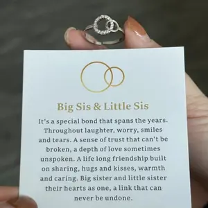 Big Sis & Little Sis Ring Bond Together Promise Forever Simple Meaningful Design for Sisters' Special Relationship Gift