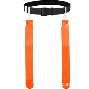 FF61G2 Air Buckle Two Flags American Football Waist Flag, Professional Game Training, Round Head, Printed Label