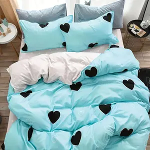 Heart Print Bedding Set, Including 1 Count Duvet Cover & Pillowcase without Filler, Soft Comfortable Bedding Set for Home Bedroom Hotel Dormitory, Soft Bedding Sets