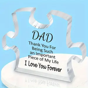 Fathersdaygift Daughter Son Gifts for Dad, Engraved Puzzle Acrylic Plaque, Fathers Day Birthday Gift, Christmas Gift, Father's Day, Engraved Puzzle Piece Sign Signage Decoration