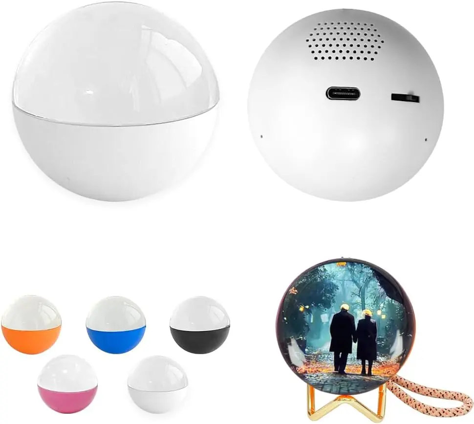 Personalized Crystal Ball Video Player Memory Orb with 2.7 Attributes and Vibrant Color Options