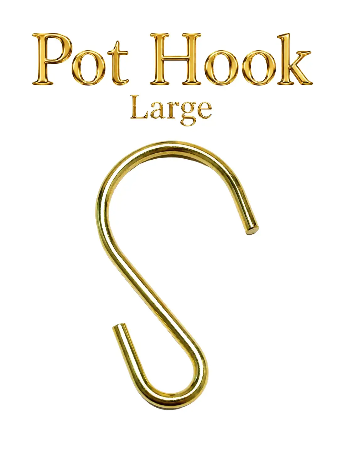 Large Gold Pot Hook for Plant Jewelry, 9 Inch S Hook for Hanging Beads and Charms