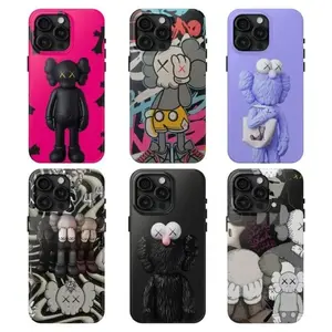 The Street-Art Hype KAWS "Themed Phone Case Premium Matte Texture, Protection, Shockproof, Anti-Drop, Anti-Fingerprint For IPhone 17-12, Pro Max, Pro Plus, and Samsung S25-22 Protection Safety