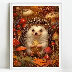 Cartoon Hedgehog Pattern DIY Diamond Arts Colorful Painting Kit, DIY 5D Diamond Arts Colorful Painting Kit, Wall Art Decor for Home