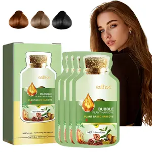 30ml 10Packs/Box Bubble Hair Dye shampoo-Herbal ingredient ,New Botanical Bubble Chestnut Brown hair color shampoo for  All Hair Types, Easy To Use Comfort Haircare
