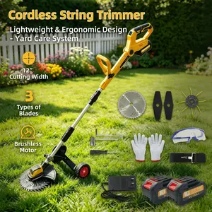 OJOYME 21V Cordless Lawn Mower - 3-in-1 Brushless Motor Tool, Lightweight Rechargeable Battery-Powered, 12" Cutting Width, 3 Types of Blades, Ergonomic Design, Suitable for Courtyards, Backyards