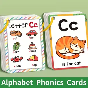 English Learning Alphabet Phonics Cards, Word Cards, Vocabulary Flashcards, 27 Letter Sound Flashcards, Educational Toy Gift for Kids, Improve Reading Skills