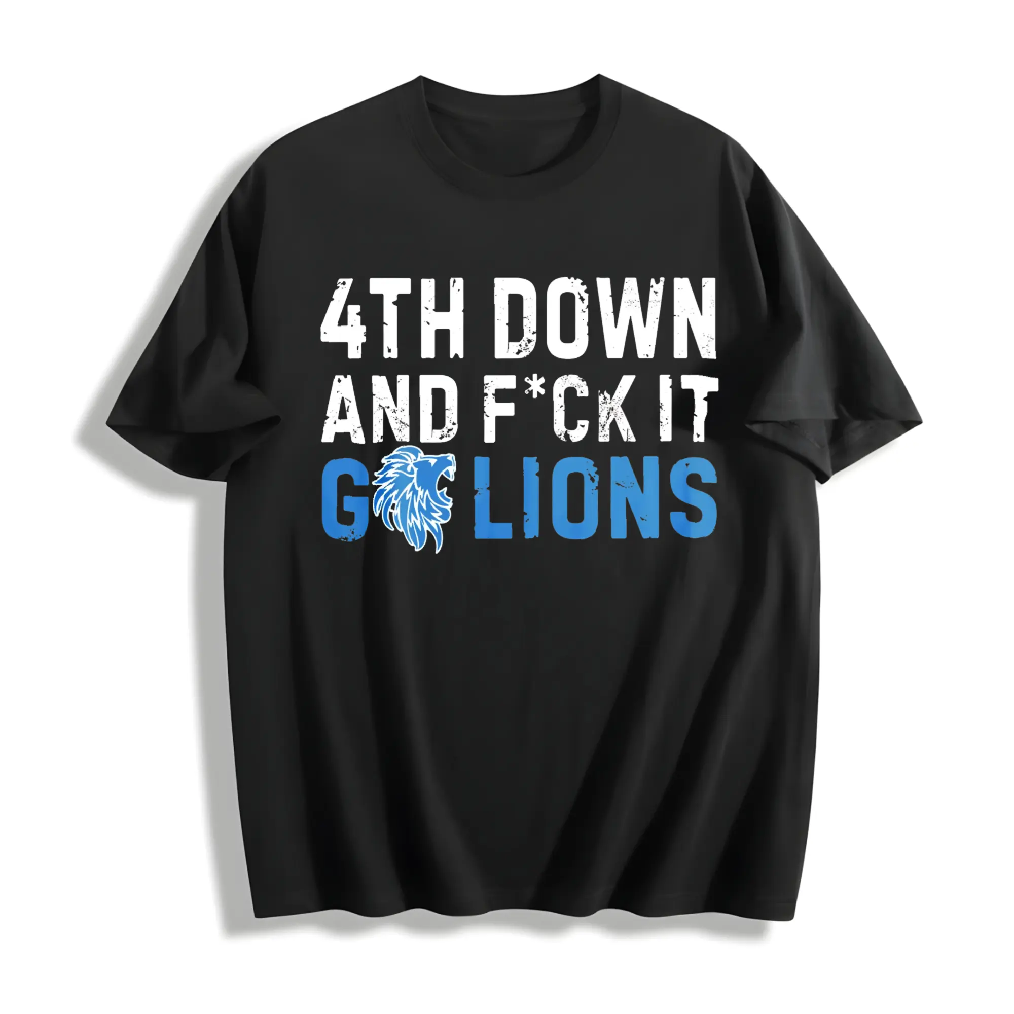 🏈   Go Lions! Oversized Cotton Tee - 100% Soft Touch Down Style, Ideal Xmas Present for Lions Fans # DETGameDayPick # OnePrideChristmas. # TK100CottonTops