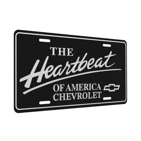 Heartbeat Of America License Plate in Old School Bottomland Camo White Black Americas H license Plate