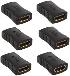 HDMI Female to Female Coupler Connector Pack 6pcs Adapter Extender F/F High Speed Gold Plated Interface for Ultra-HD Video Quality Gender Changer