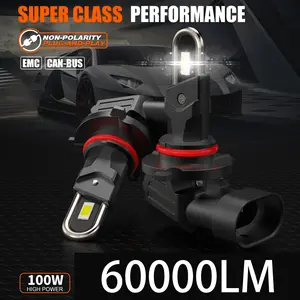 2pcs car LED automotive headlights H4 H7 H11 9005 black bulbs, directly plug-in integrated car front headlights, car accessories, plug and play, super bright, compatible with CANBUS