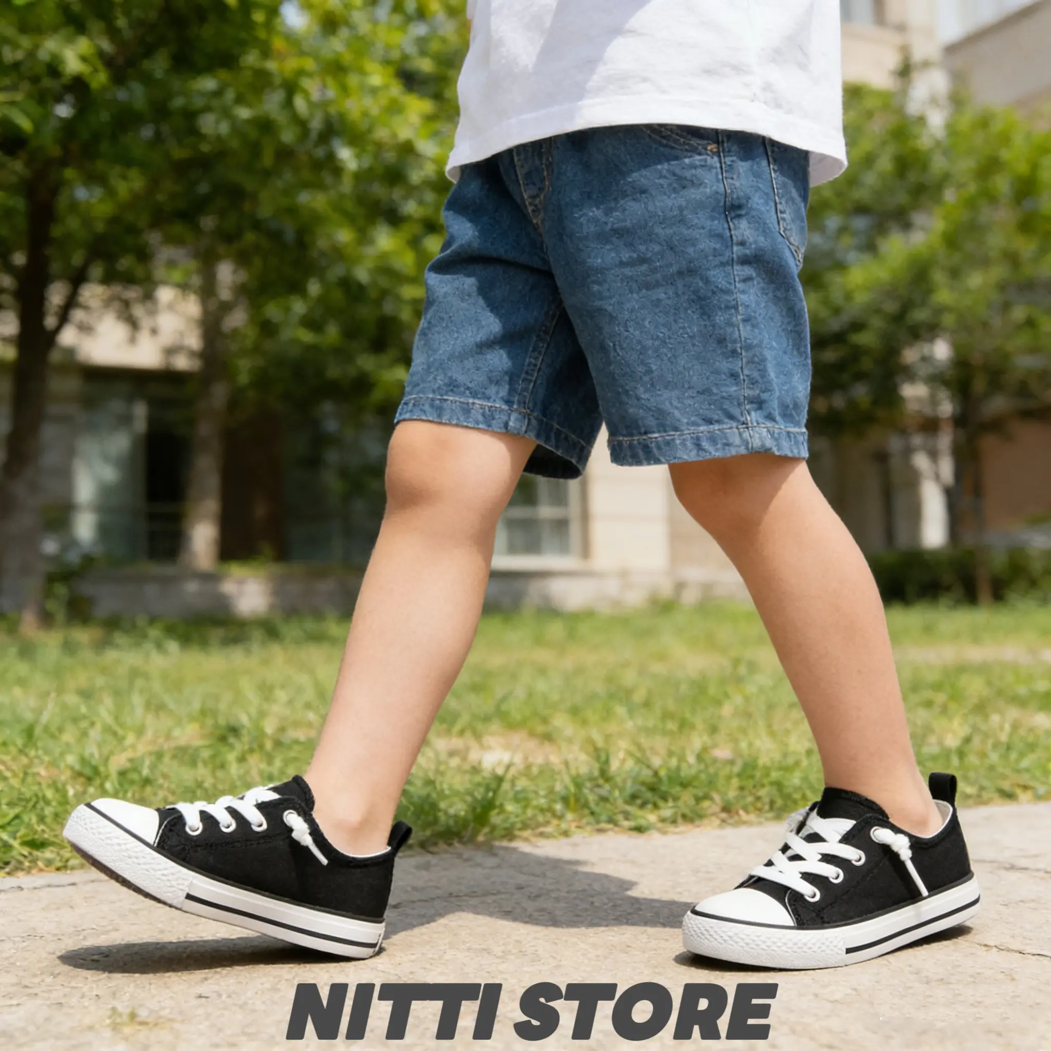 Children's lightweight canvas shoes, everyday fashionable and versatile slip-on shoes — slip-on design