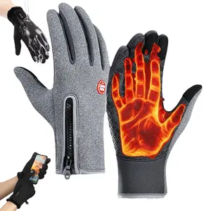 Men and Women Unisex Winter Warm Gloves Windproof Waterproof Touchscreen Enabled for Work Cycling Driving with Soft Fleece Inner Lining and Antiskid Silicone Gel