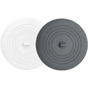 Tub Stopper 2PCS,Bathtub Drain Stopper,6 inches Bathtub Tub Drain Cover Stopper,Silicone Drain Plug,Kitchen Bathroom Hair Water Shower Stopper,Large Bathroom Laundry Accessories (Grey/White)