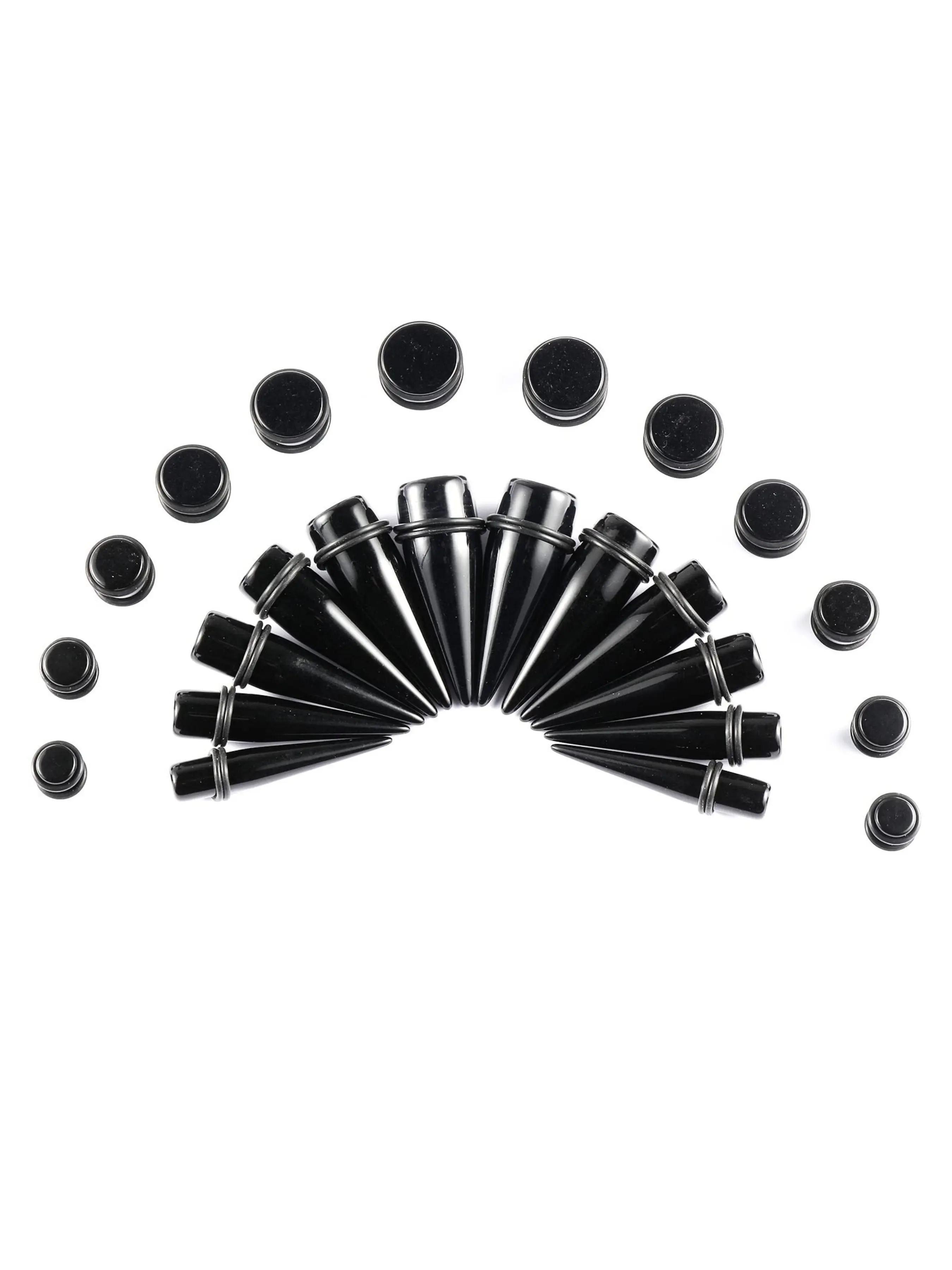 Ear Stretching Kit Gauges 24 Pieces Big Gauges 10mm-20mm Ear Gauges Expander Set Acrylic Ear Tapers and Plugs Body Earring Piercing Kits Earrings Jewelry Black Color
