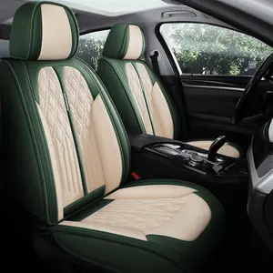 Premium PU Leather Car Seat Covers, Universal Fit Five-Seat Protection, All-Season Comfortable Cushioning, Durable Vehicle Interior Accessories, Automotive Seat Covers