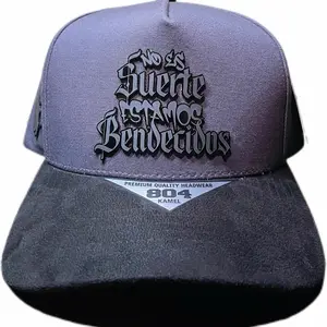 Authentic Snapback Hat - "No Es Suerte Estamos Bendecidos" Bold Faith Cap, Charcoal Black Premium Streetwear Baseball Cap Snapback for Women, Unique Graphic Hats with Designs