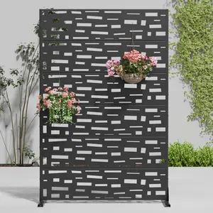 Gerald 6 ft. H x 4 ft. W Outdoor Metal Privacy Screen Decorative Fence