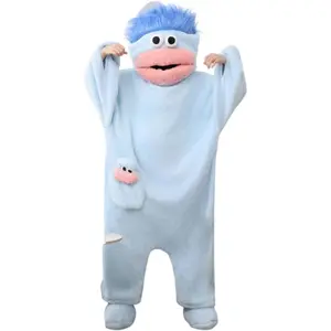 Funny Puppet Flannel Onesie Pajama - Ultra-Soft Monster Sleepwear, Ideal for Costume Parties, Outdoor Festivals & Casual Group Hangouts