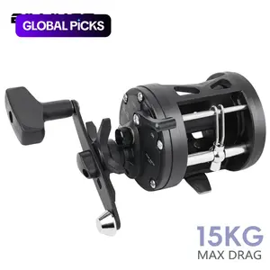 BILLINGS LDT Series Saltwater Trolling Drum Reel, Casting Sea Fishing Reel, 3.8:1 Gear Ratio Ambidextrous Aluminum Alloy Round Baitcasting Reel, Saltwater Casting Reels, Fishing Accessories, Fishing Gear Set, Fishing Tackle #GLOBAL PICKS