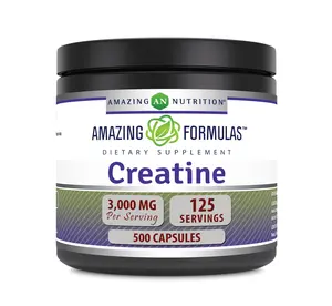 Amazing Formulas Creatine Monohydrate | 3000 Mg Per Serving | 500  Capsules | Non-GMO | Gluten-Free | Made in USA