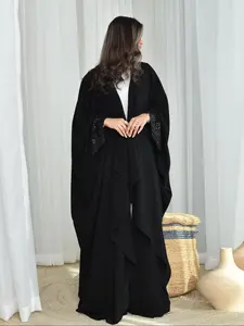 Muslim Women Solid Color with Sequin Cardigan One Size Robe Turkey Middle East Dubai Muslim Robe Dress Islamic Clothes Islamic Abaya
