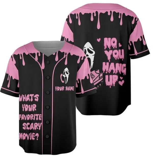 Vintage Ghostface Baseball Jersey, Spooky Season Jersey Family, Halloween Party Matching