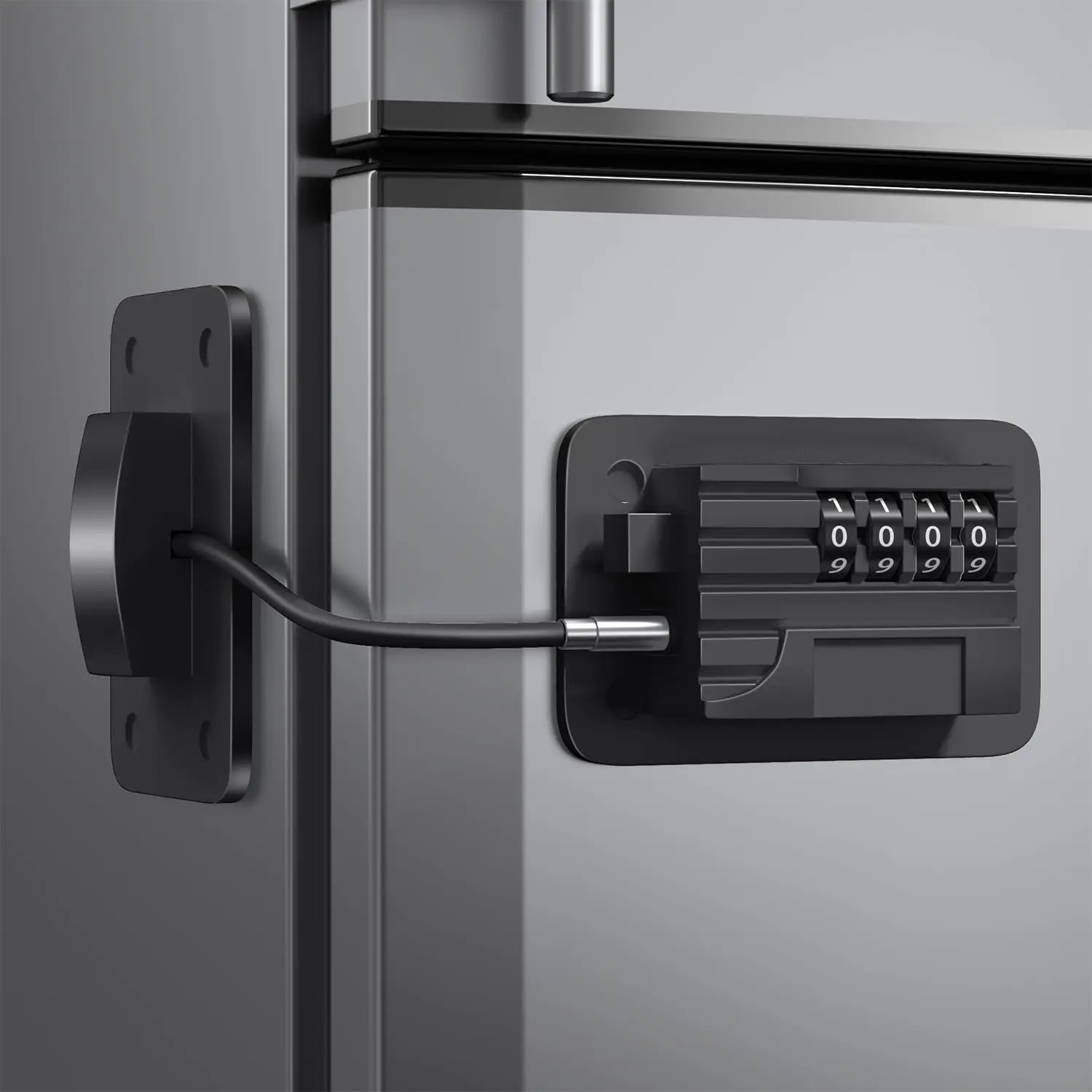 Fridge Lock, Upgraded Refrigerator Lock Combination, Freezer Lock for Upright Freezer, Cabinet Lock with Code for  Safety, Refrigerator Lock for , Black