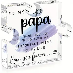 FathersDayGift - Grandchildren's Dad Gifts - Dad Christmas, Grandchildren Birthday Gifts - Dad Puzzle Decoration Centerpieces Rose Signage