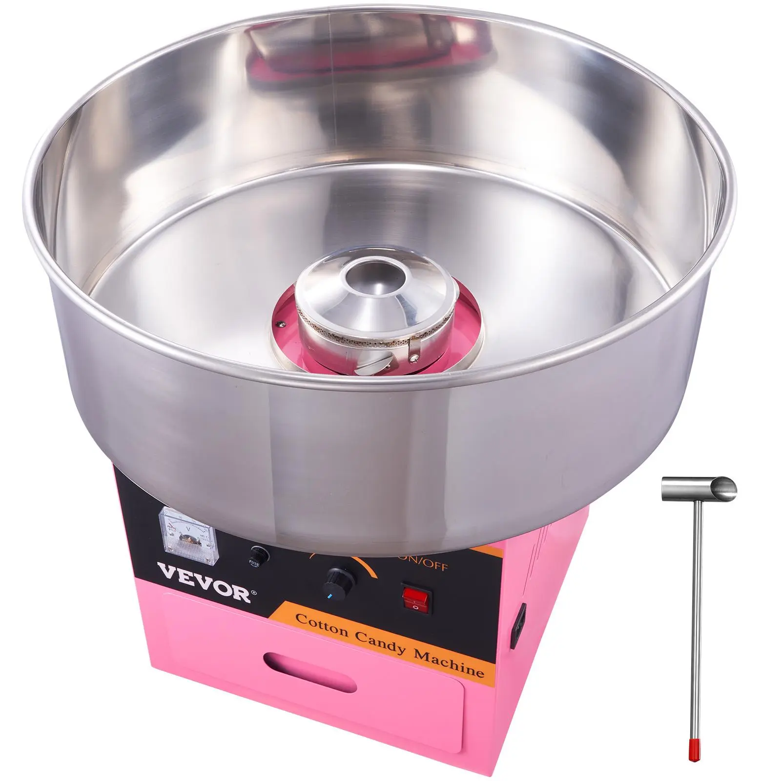 【Summerfinds】VEVOR Electric Cotton Candy Machine,  , 1000W Candy Floss Maker, Commercial Cotton Candy Machine with Stainless Steel Bowl, Sugar Scoop, and Drawer, Perfect for Home Kids Birthday, Family Party Pink