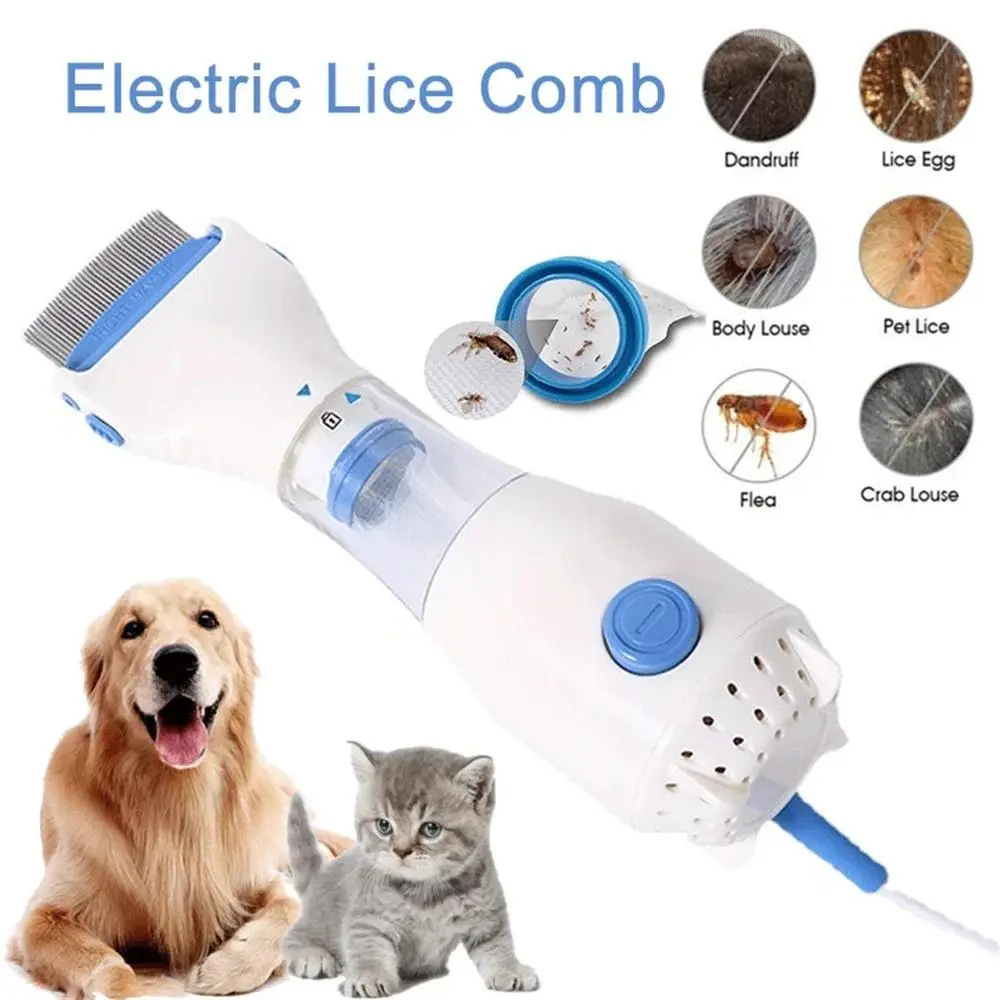 Multifunctional Pet Electric Lice Grabber Comb for Cats and Dogs Hair Cleaner Flea Removal Killer Brush Lice Remover Comb