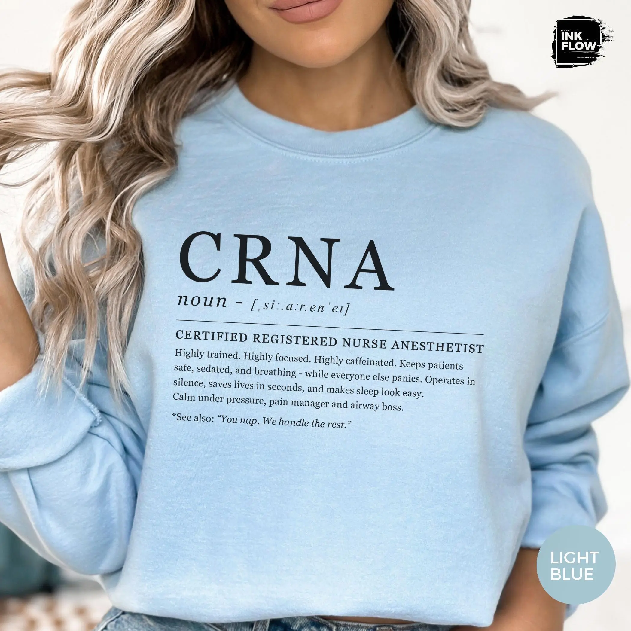 Funny Definition CRNA Short Sleeve T-Shirt / Sweatshirt & Hoodie , Certified Registered Nurse Anesthetist,, Funny Anesthesia