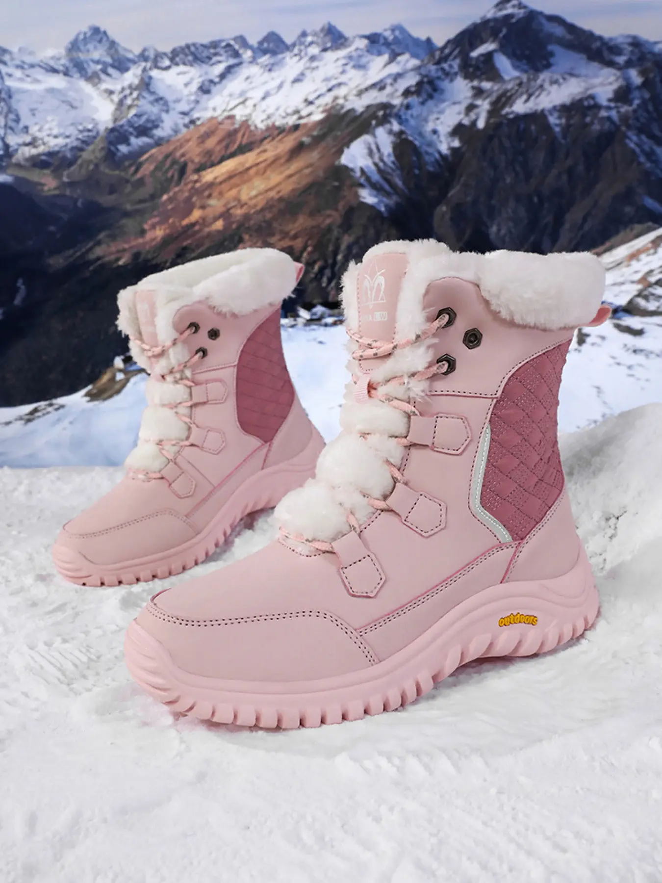 women's fashion snow boots High-top windproof, waterproof, and warm outdoor hiking boots Suitable for everyday wear Outdoor hiking shoes Walking Shoes Footwear Boot Casual Outdoor Boot