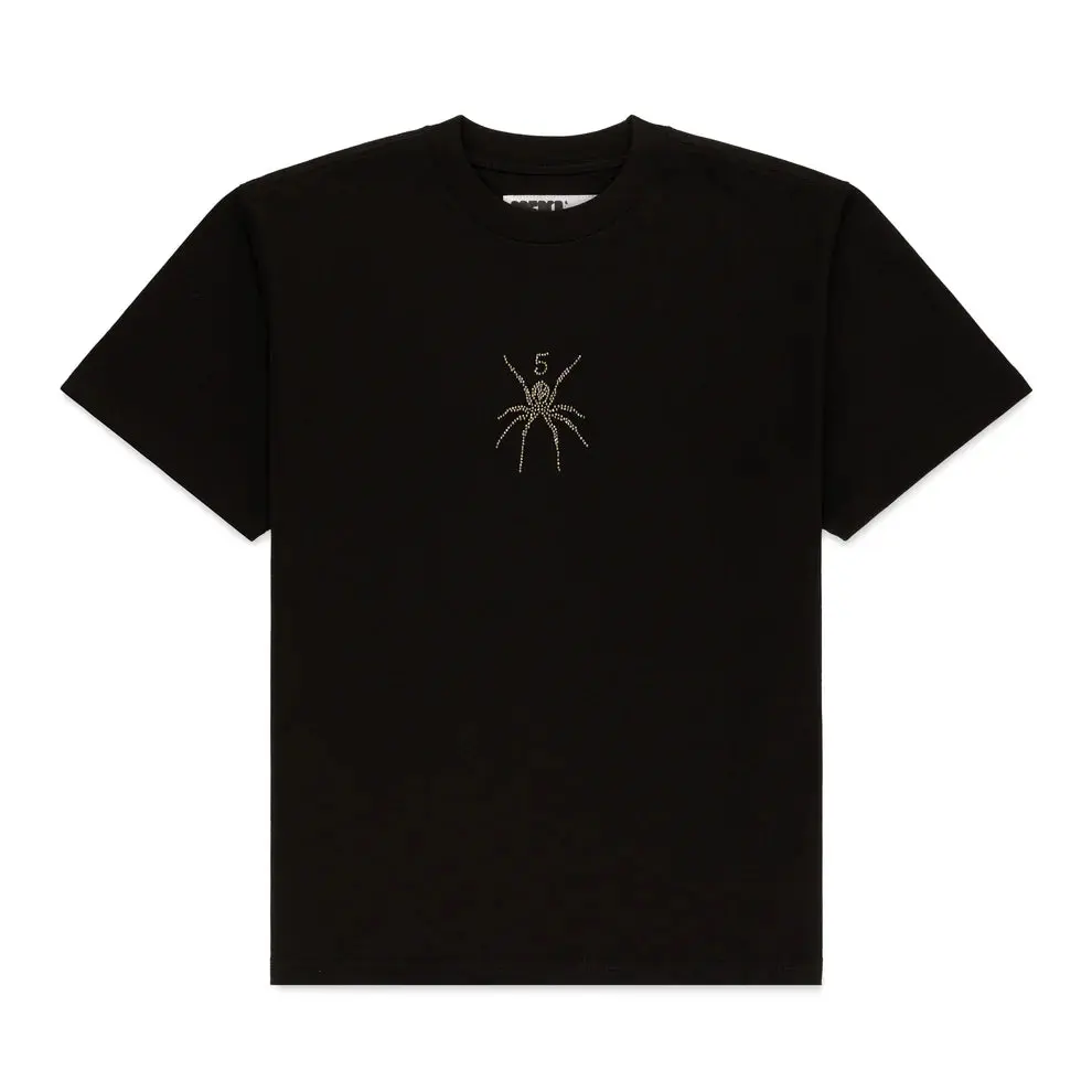 Sp5der Authentic Men's Short-Sleeve Round Neck Casual Tshirt - Menswear Top, Unisex Streetwear, Black with Rhinestones Spider Web Design, 100% Authenticity Guaranteed, Unisex Size, Brand New & Original, Graphic, Shortsleeve, Authentic Item, T-Shirt, Norma