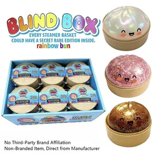 Glitter Dumpling Mystery Box - 9.5CM Random Color, Stress Relief soft squishy balls party favours kids gift, Find the Ultra-Rare Rainbow Variant
