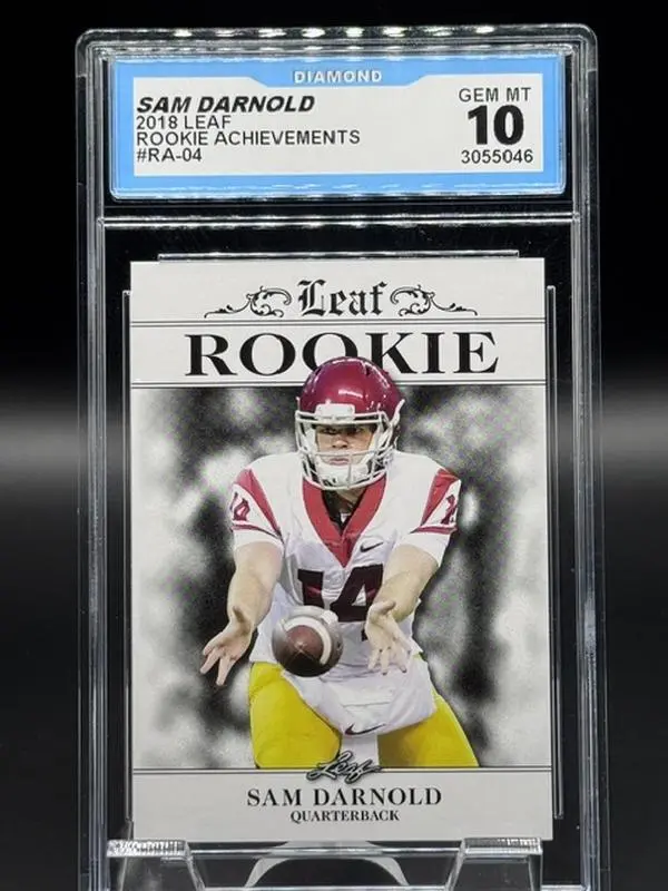 2018 Leaf Rookie Achievements Football Card #RA-04 Sam Darnold Graded GEM MINT 10