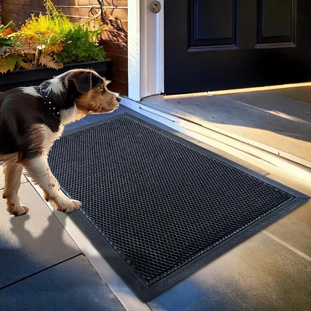 【summerwins】Mesh Quick-Dry Door Mat – Heavy-Duty, Dirt Trapper for Outdoor & Indoor Use, Ideal for Entrance, Mudrooms, Patios, and Garages, Low-Profile, Non-Slip, Washable