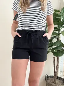 Liverpool Black Linen Shorts