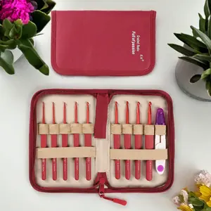 9-Piece Crochet Hook Set, Ergonomic Soft Grip, 2.0mm-6.0mm Hooks, Ideal for Arthritis Hands, DIY Handmade Yarn Knitting Crafts Tools