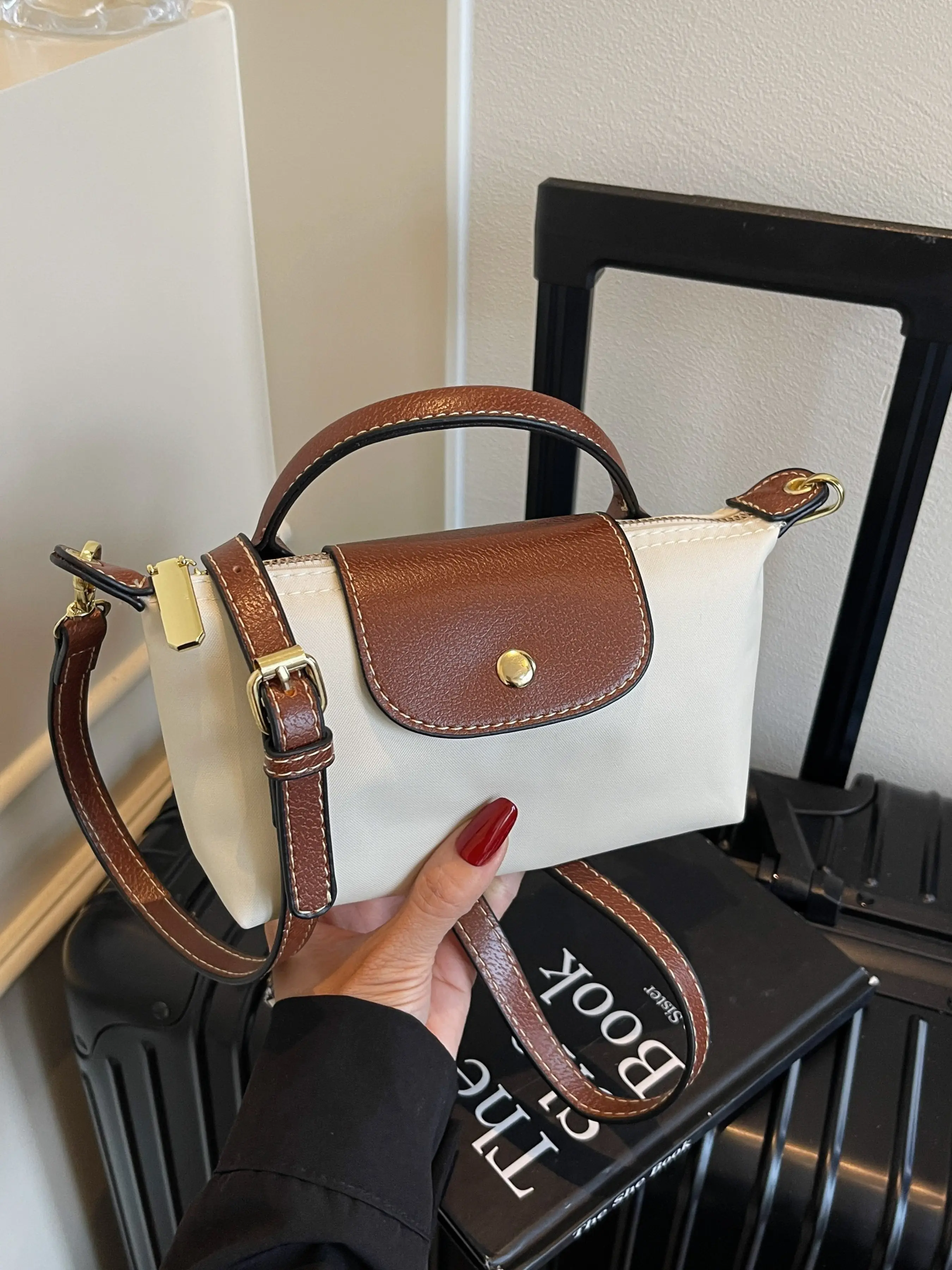 High-End Design Women's New Style Casual Fashion Crossbody Bag, Colorblock Nylon Handbag, Versatile Shoulder Bag, Elegant Single Strap Purse, Fashionable Shoulder Bag, Classic Flap Shoulder, Everyday Crossbody Bag, Crossbody Shoulder Bags